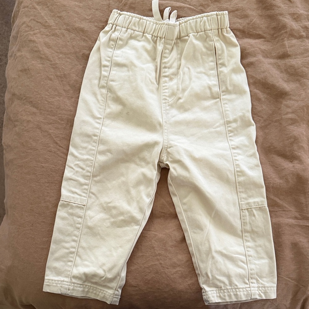 Kids MILLK Cream Elastic Waist Pants